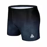 AMZSPORT Badehose Herren Kurz Schwimmhose Eng Wassersport Badeshorts mit Tunnelzug, Schwarz XXL