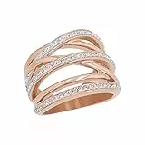 s.Oliver Ring Edelstahl Damen Ringe, mit Kristall, Apricot, Kommt in Schmuck Geschenk Box