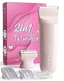 Intimrasierer für frauen, Rasierer Damen Intimbereich & Körper: Schamhaare Trimmer Damen, 2-in-1 Damenrasierer Elektrisch für Bikinizone Achseln Beine, Aufladbare Bikini Trimmer Damen