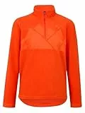 Ziener Kinder JONKI-Z Skipullover, Midlayer, Fleece-Shirt | warm, elastisch, Recycled, OrangeRed, 140