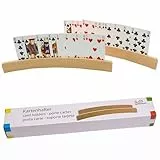 GICO Spielkartenhalter für Spielkarten - 2 Stück Spielkartenständer aus Holz, Länge Kartenhalter je 33 cm - 7956