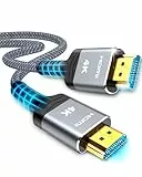 SNOWKIDS 4K HDMI Kabel 10Meter, HDMI Kabel 4K@60Hz HDMI Nylon Geflochtenes Support Video 4K 2160p, Audio-Rückkanal, HDCP, Kompatibel mit TV, Monitor
