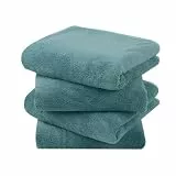 KinHwa 4er Set Mikrofaser Handtücher 40x76 cm, Ideal für Haare, Extra Saugstark & Fussel Frei, Ultra Weich, Schnell Trocknend, Leicht & Kompakt für Reise, Grün