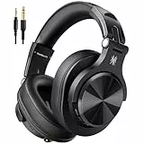 OneOdio Bluetooth Kopfhörer Over Ear, 72 Stdn HiFi Stereo Kopfhörer Kabellos, Wireless Headphones mit 6.35mm & 3.5mm Klinke für Studio DJ Handy PC AMP - Schwarz