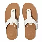 Fitflop Damen Iqushion Zehensandalen aus Leder Sandale, weiß, 39 EU