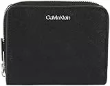 Calvin Klein Damen Geldbörse Must Medium Mono mit Reißverschluss, Schwarz (Black Mono), Einheitsgröße