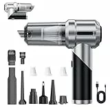 K&J Handstaubsauger Akku, 3-in-1 Faltbarer Handstaubsauger, 22000PA Auto Staubsauger Stark, 3-Gang Kabelloser Mini-Staubsauger für Auto, Küche, PC & Tierhaar Reinigung