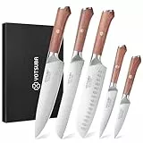 YOTSUBA Küchenmesser Set 5-teilig Messerset Scharf Küche aus hochwertigem Carbon Edelstahl, Ultra Scharfes Messerset mit Kochmesser, Brotmesser, Santokumesser, Allzweckmesser, Gemüsemesser