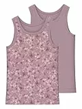 NAME IT Mädchen NMFTANK TOP 2P Flower NOOS Unterhemd, Mauve Shadows, 104