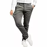 Performance Pants Herren Dunkelgrau (Größe 36W/32L) - Stilvolle Herren Hosen Stretch - Chino Hose Stretch - Stilvolle Anzughose - Modische Praktische Männer Hosen für Business & Freizeit