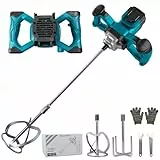 WingFly Akku Farbmörtelrührer Kompatibel mit Makita 18V Batterie, 3200W Rührwerk Mörtelrührer Zementrührer mit 6-Gang, Brushless Farb-Mörtelrührer für Zement, Beton und Farbe (ohne Akku)