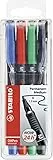 STABILO - Folienstift - OHPen universal - permanent medium - 4er Pack - grün, rot, blau, schwarz