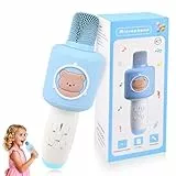 ZWOOS Kinder Mikrofon Karaoke Mikrofons mit Bluetooth Stimmenverzerrer Mikrofon Kinder ab 3 5 8 Jahre Tragbares Wireless Mikrofons mit 4-5 Std Spielzeit für Party Geburtstag Weihnachten Geschenk, Blau