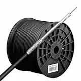Goobay 67103 Outdoor SAT Koaxialkabel Satellitenkabel 100 dB / Antennenkabel 100m / 2fach geschirmt / Außen Fernsehkabel / CCS Koax SAT Kabel / Schwarz / 100m