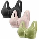 Klassische Spitzen BHS Damen bügellos 3er Pack BH mit Verstellbarem Bustier Komfort Nahtlos BH Set Gepolstert Sexy (Beige, M)