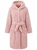 JiAmy Kinder Bademantel mit Kapuze Fleece Morgenmantel für Jungen Mädchen