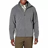 Amazon Essentials Herren Fleecejacke mit durchgehendem Reißverschluss (in Big und Tall erhältlich), Dunkelgrau Meliert, M