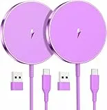 OANDYS für MagSafe Ladegerät Wireless Charger iPhone,15W Schnell Apple induktive ladestation für iPhone 17 16 15 14 13 12 Serie und AirPods 4-2/Pro, 2er-Pack 5ft Kabel,Mag-Safe Originalersatz