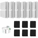 PawPoll Filter, 6 Stück Filter + 6 Stück Schaumstofffilter für 3.2L Trinkbrunnen für Katze, Katzenbrunnenfilter