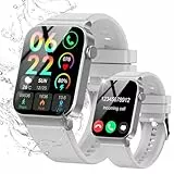VKROBAG Smartwatch für Herren Damen (Anrufe annehmen/tätigen), 1,8 Zoll HD Smartwatch, Fitnessuhr mit 110+ Sportmodi, Herzfrequenz-Schlafmonitor/Schrittzähler, Grau