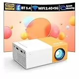 Mini Beamer, PVO WiFi projektor Tragbarer Filmprojektor, Telefonbildschirm Kann Drahtlos Oder per Datenkabel auf den Beamer Gespiegelt Werden, Kompatibel mit Smartphone/Tablet/Laptop (YG300ProMax)