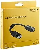 Delock Adapter DisplayPort 1.1 Stecker  HDMI Buchse Passiv schwarz