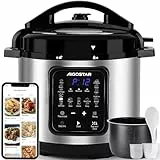 Aigostar Schnellkochtopf 6l, 18-in-1 Multikocher, Warmhalte, Antihaftbeschichteter, Einfache Reinigung, 1000 W Pressure Cooker, Rice Cooker, Slow Cooker, Dampfgarer, Joghurtbereiter und Speisewärmer