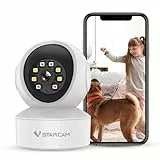 VSTARCAM Innenbereich Dual Kameras 2K QHD mit 5X Zoom, Innenkamera für Haustiere, Baby-Monitor-kompatibel, Zwei-Wege-Audio, Auto-Tracking, Bewegungserkennung, Cloud & SD-Karten-Speicher