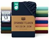 Utopia Bedding - Spannbettlaken 140x200cm - Marineblau - Oeko-Tex Zertifiziertes Gebürstete Polyester-Mikrofaser Spannbetttuch - 35 cm Tiefe Tasche