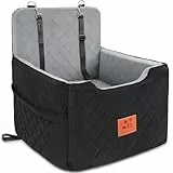 GL GLENSLAVE Autositz Hunde für kleine/mittlere Hunde unter 15 Kgs,Hunde Autositz,Abnehmbarer und waschbarer Haustier Autositz,Hundebett mit 2 Sicherheitsgurten(Schwarz/Grau)