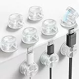 JOYROOM 9 Stück Kabelhalter Kabelclips Kabel Organizer Magnetische Kabelmanagement Selbstklebende Kabelhalter für Schreibtisch, Nachttisch, Ladekabel, HDMI, USB, Audio-Kabel, Büro, Haus, Transparent