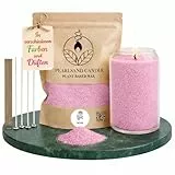 NaDeco Kerzensand mit Duft und Docht, 400g, Kerzen selber Machen, Kerzenwachs & Kerzendocht, Duftwachs Aroma Duft Kerze Candle Sand, Pflanzliches Wachs Granulat DIY Deko Basteln, Rose