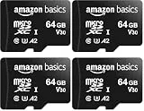 Amazon Basics microSDXC-Speicherkarte mit Adapter in voller Größe, A2, U3, Lesegeschwindigkeit bis zu 100 MB/s, 64 GB, Schwarz (2er-Pack) (Packung mit 2)