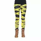 cosey - Bedruckte Bunte Halloween Leggins (Einheitsgröße) - Design Police Crime Scene