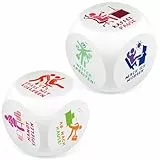 Ainiv 2 Stück Anti Stress Würfel, Stresswürfel mit 6 Lustigen Aktionen zum Stressabbau, PU-Schaum Anti Stress Spielzeug Geschenk für Büro Kollegen Studenten Freunde-Porträtmuster