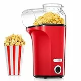 Popcornmaschine 1400W, 120g/4L Große Kapazität, Heißluft Popcorn Maker für Zuhause, Gesund& Ölfrei,Fettfrei, 2 Minuten Schnell, Filmaben, Weihnachten, Kindergeburtstag