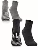 Occulto Damen Stoppersocken 80% Baumwolle 2-4 Paar (Modell: Madeleine) 2 Paar|Schwarz,Grau 39-42