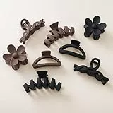 HBselect 8 Stk. Haarklammer Haarspangen Hairclips Blume Kralle Clips für dickes Haar, rutschfeste Haarzubehör mit Multi-Styles, neutrale Farben Haarklaue Clips und Variety Pack, ideal für Mädchen
