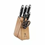 HENCKELS Accent Messerblockset 7-teilig, Messer-Set, Schere, Kautschuk-Holz, Natur-Optik