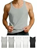 ALPIDEX Herren Classic Unterhemd 5er Set Männer Tank Top 100% Baumwolle Basic Feinripp Ärmellos Shirt Weiß Schwarz, Größe:L, Farbe:Black/White/Grey