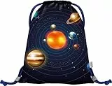 Baagl Turnbeutel für Jungen, wasserdichte Schuhbeutel für Kinder, Schule und Kindergarten Sportbeutel für Junge, Sportrucksack, Gymsack (Planeten)