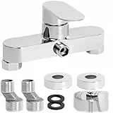 Duscharmatur Einhebelmischer Dusche, Silber Mischbatterie Dusche Aufputz, Armatur Dusche mit Keramikventil Kern, mit G1/2 Auslauf, Duschbatterie für Badezimmer Wandmontage