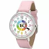 Kiddus Lernuhr für Kinder, Analoge Kinderuhr für Junge und Mädchen ab 5 Jahren, Armbanduhr mit Stunden und Minuten, Geschenk zum Schulanfang