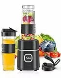 Mixer, Smoothie Maker, 500W Mini Standmixer mit 2x570ml Tritan BPA Freier Flasche, Tragbarer Edelstahl Blender, Geräuscharm, Leicht zu Reinigen 4-Klingen-System,für Jede Art von Shake und Smoothie