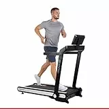 HAMMER Laufband Q. Vadis 3.0, 100% vormontiertes Laufband, senkrechte Klappfunktion, LCD-Anzeige, App-Steuerung, Kinomap, Zwift, 12 Trainings-Programme, 5 PS, 18 km/h, 140 x 48 cm Lauffläche