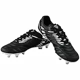 Vizari Valencia SG Outdoor Herren Fußballschuhe mit weichem Boden für weiche oder nasse Spielflächen und Felde (Schwarz, Weiss - Taille 46)