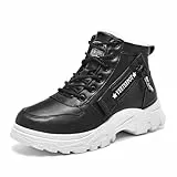 Yeeteepot Damen Winterstiefel Warm Gefütterte Winterschuhe Rutschfeste Stiefeletten Kurzschaft Stiefel Winter Outdoor Schneestiefel B-Schwarz 37 EU = Etikett 38