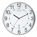 Unilux Funk-Wanduhr Maxi Wave, 30cm, silbergrau