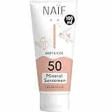 Naïf - Sonnencreme auf mineralischer Basis - für Baby & Kind - LSF 50 - Milder Duft - Creme ohne Octocrylene - UVA & UVB Schutz - Wasserresistent - Dermatologisch getestet - Ohne Mikroplastik - 100ml