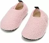 BARFULKER Hausschuhe Kinder Winter Jungen Warme Lauflernschuhe Mädchen Hüttenschuhe Baby Pantoffeln Bequem Leicht Rutschfeste Kleinkinder Barfußschuhe Slippers(Rosa,30/31 EU)
